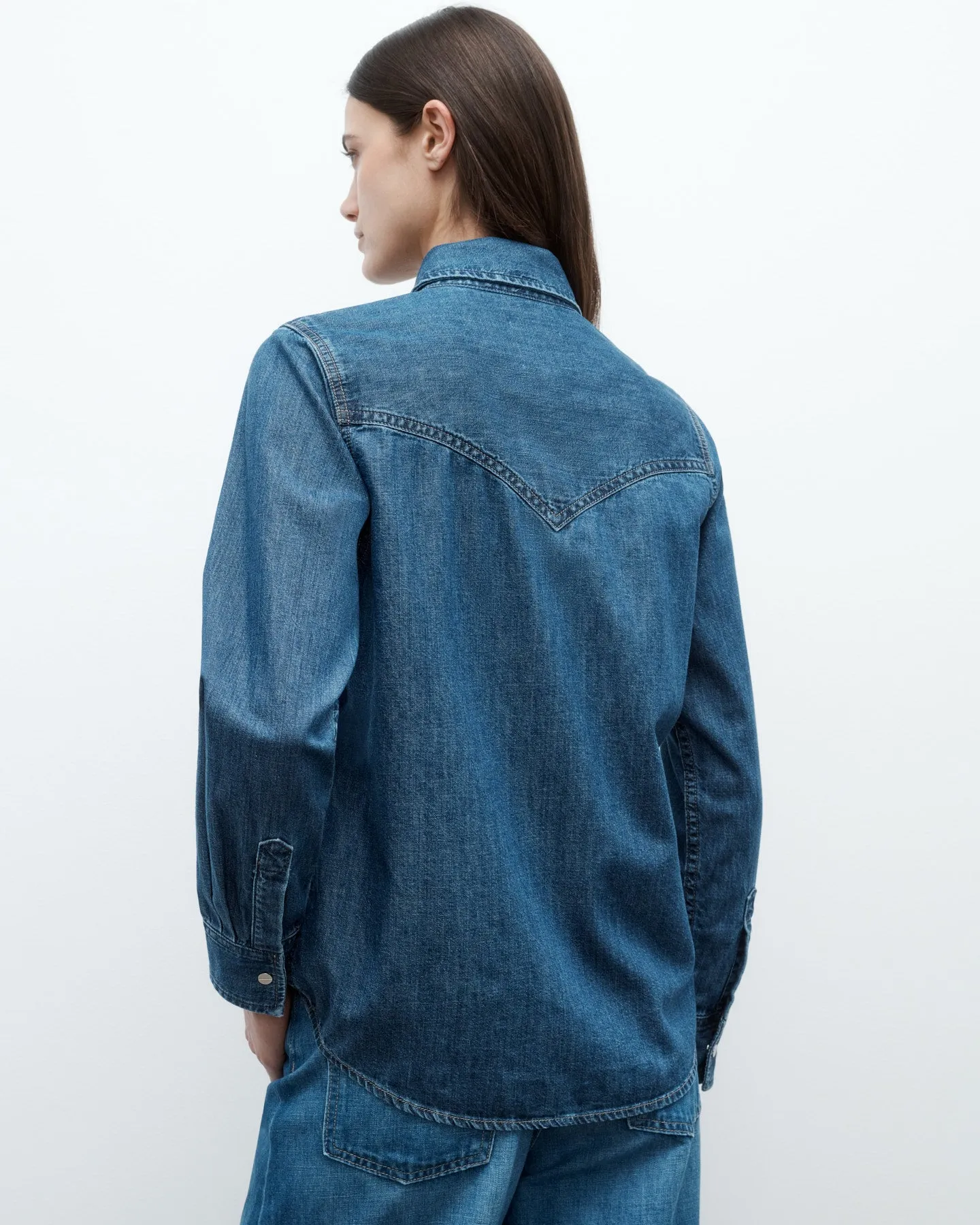 Cowboy Take Me Away Shirt in Denim Shirting sold by TWP CLOTHING product image thumbnail 5
