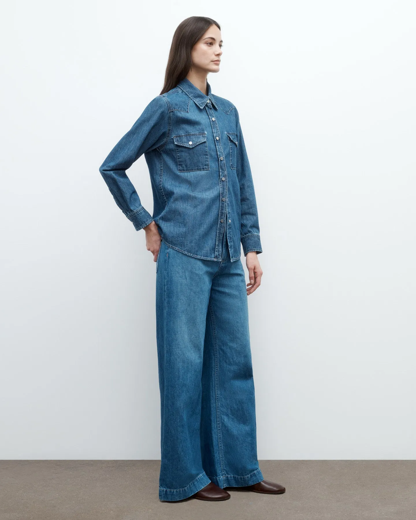 Cowboy Take Me Away Shirt in Denim Shirting sold by TWP CLOTHING product image thumbnail 4