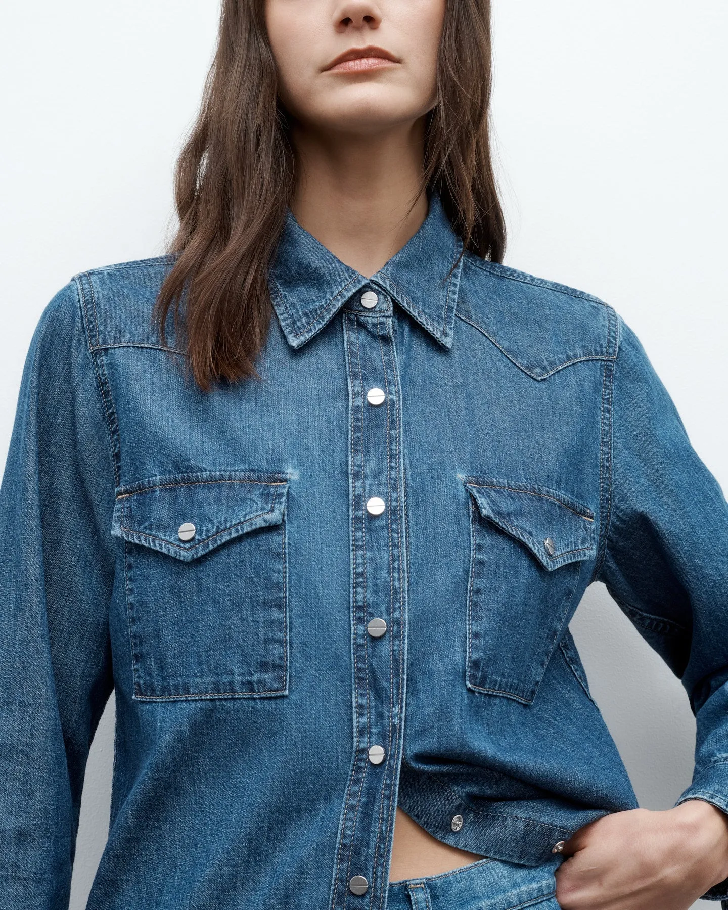 Cowboy Take Me Away Shirt in Denim Shirting sold by TWP CLOTHING product image thumbnail 2