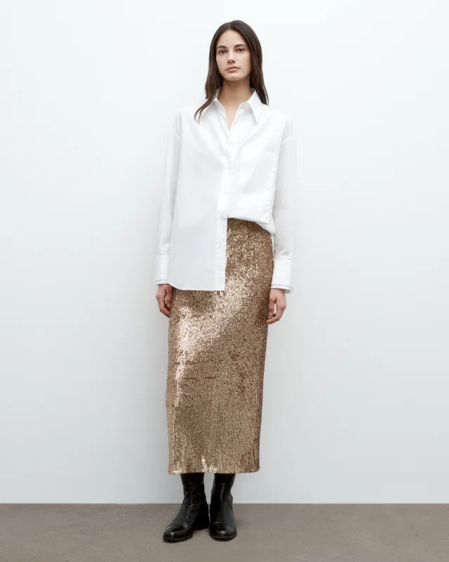 Gwyneth Skirt in Stripe Sequin Mesh sold by TWP CLOTHING