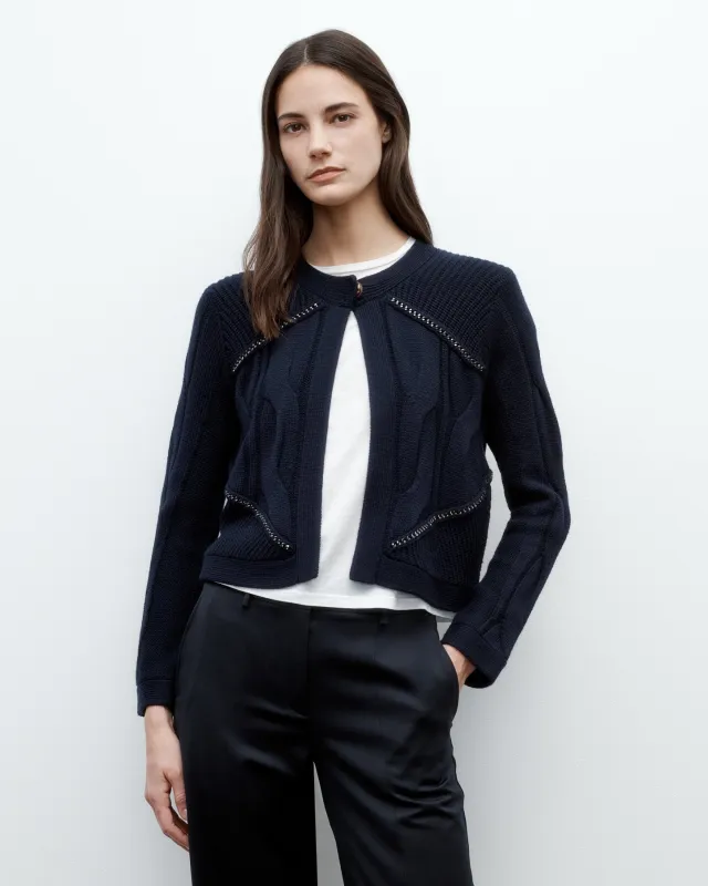 Chain Sweater Jacket in Merino Wool sold by TWP CLOTHING