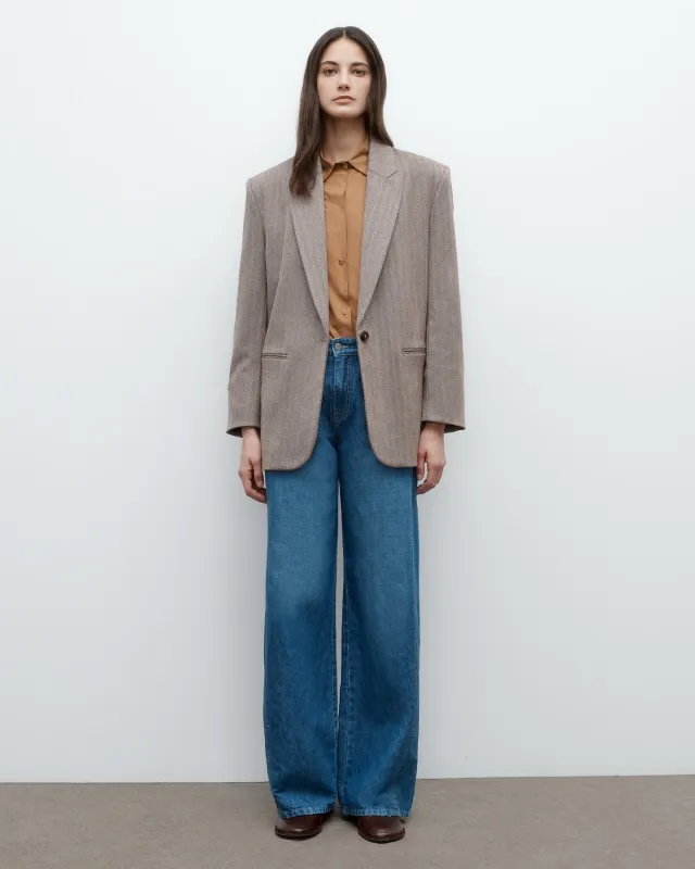 Girl Boy Girl Blazer in Chevron Wool sold by TWP CLOTHING