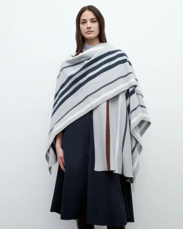 Striped Wrap Poncho in Italian Cashmere sold by TWP CLOTHING