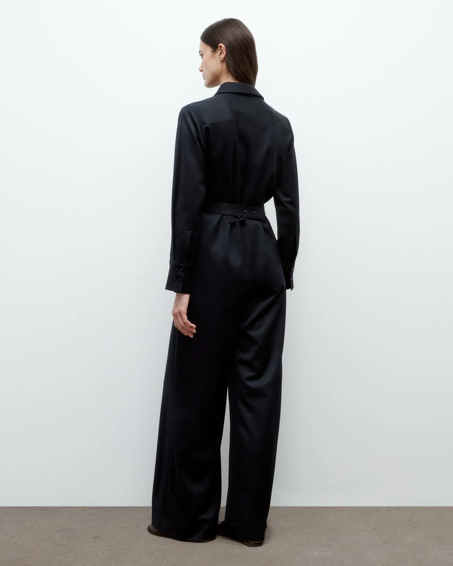All Night Long Jumpsuit in Satin Faced Wool Suiting sold by TWP CLOTHING product image thumbnail 5