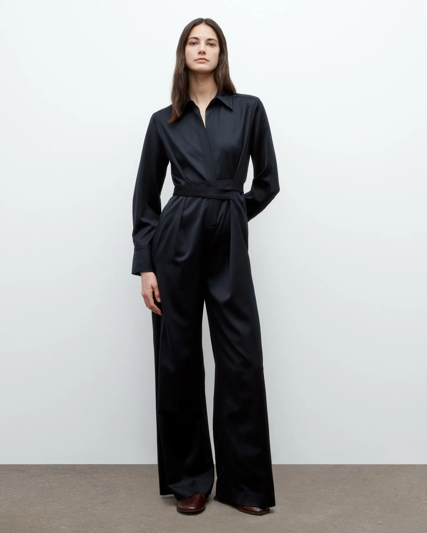 All Night Long Jumpsuit in Satin Faced Wool Suiting sold by TWP CLOTHING product image thumbnail 2