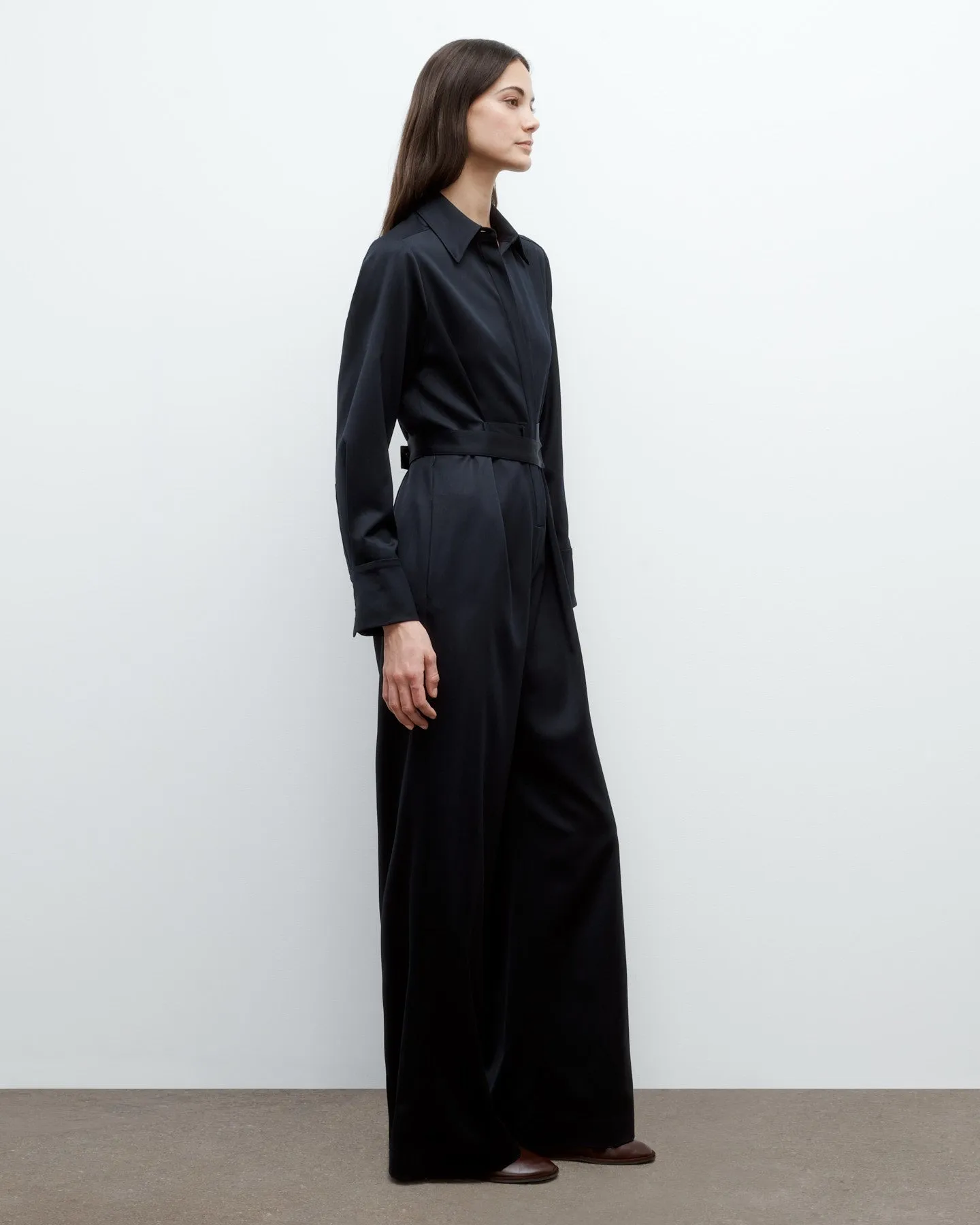 All Night Long Jumpsuit in Satin Faced Wool Suiting sold by TWP CLOTHING product image thumbnail 4