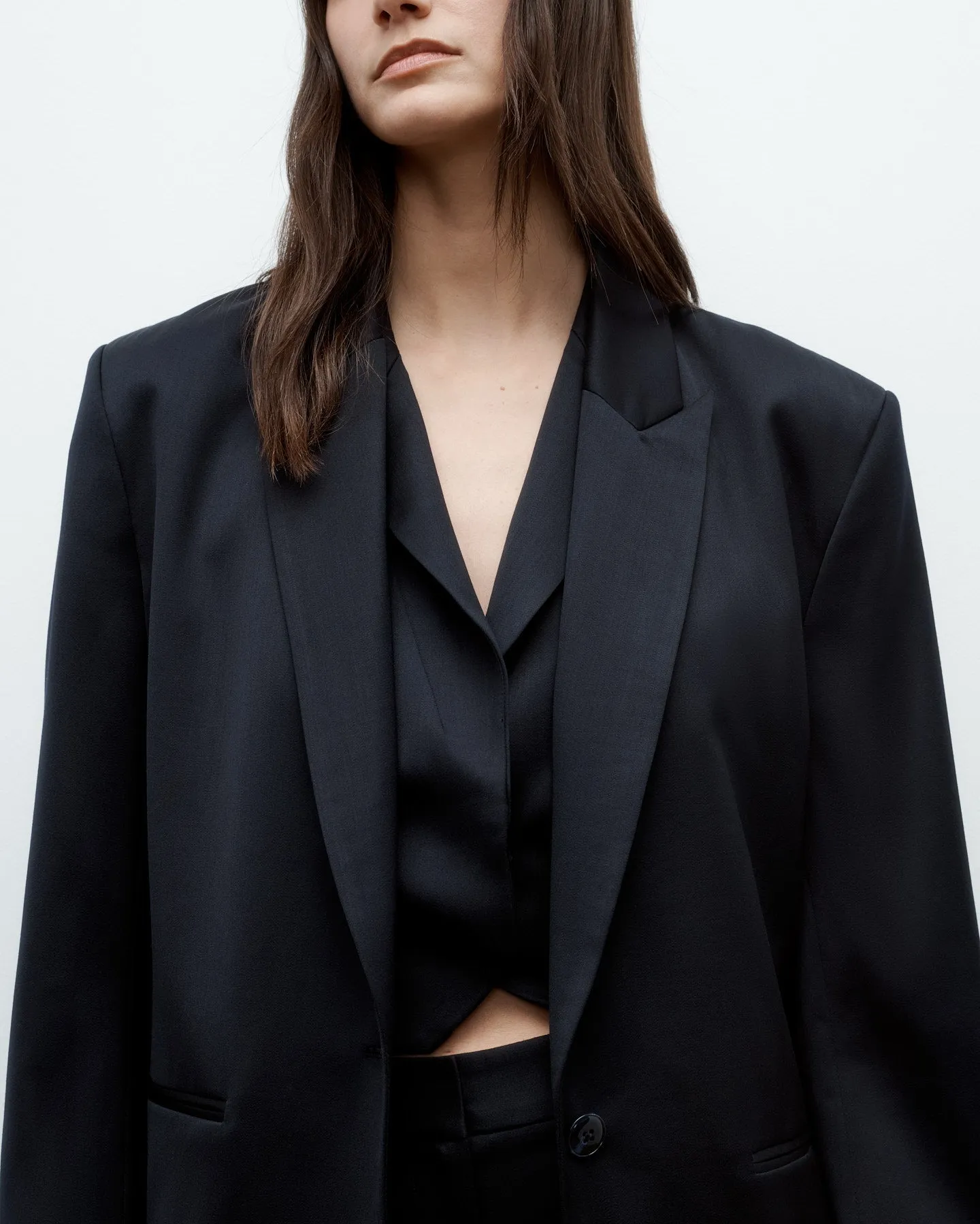 Girl Boy Girl Blazer in Satin Faced Wool Suiting sold by TWP CLOTHING product image thumbnail 2