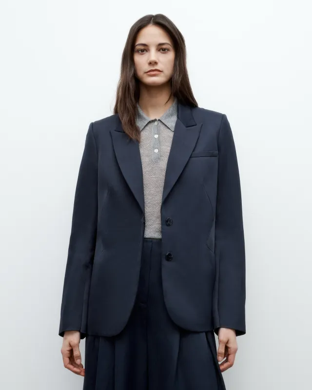 Perfect Boyfriend Blazer in Coated Viscose Linen sold by TWP CLOTHING