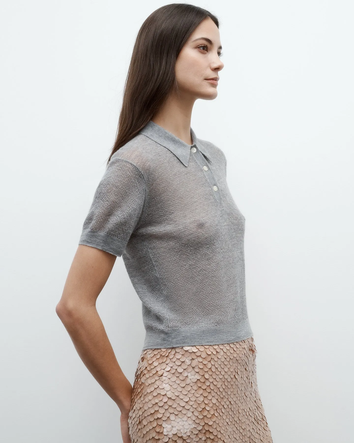 Gauze Polo in Superfine Cashmere sold by TWP CLOTHING product image thumbnail 5