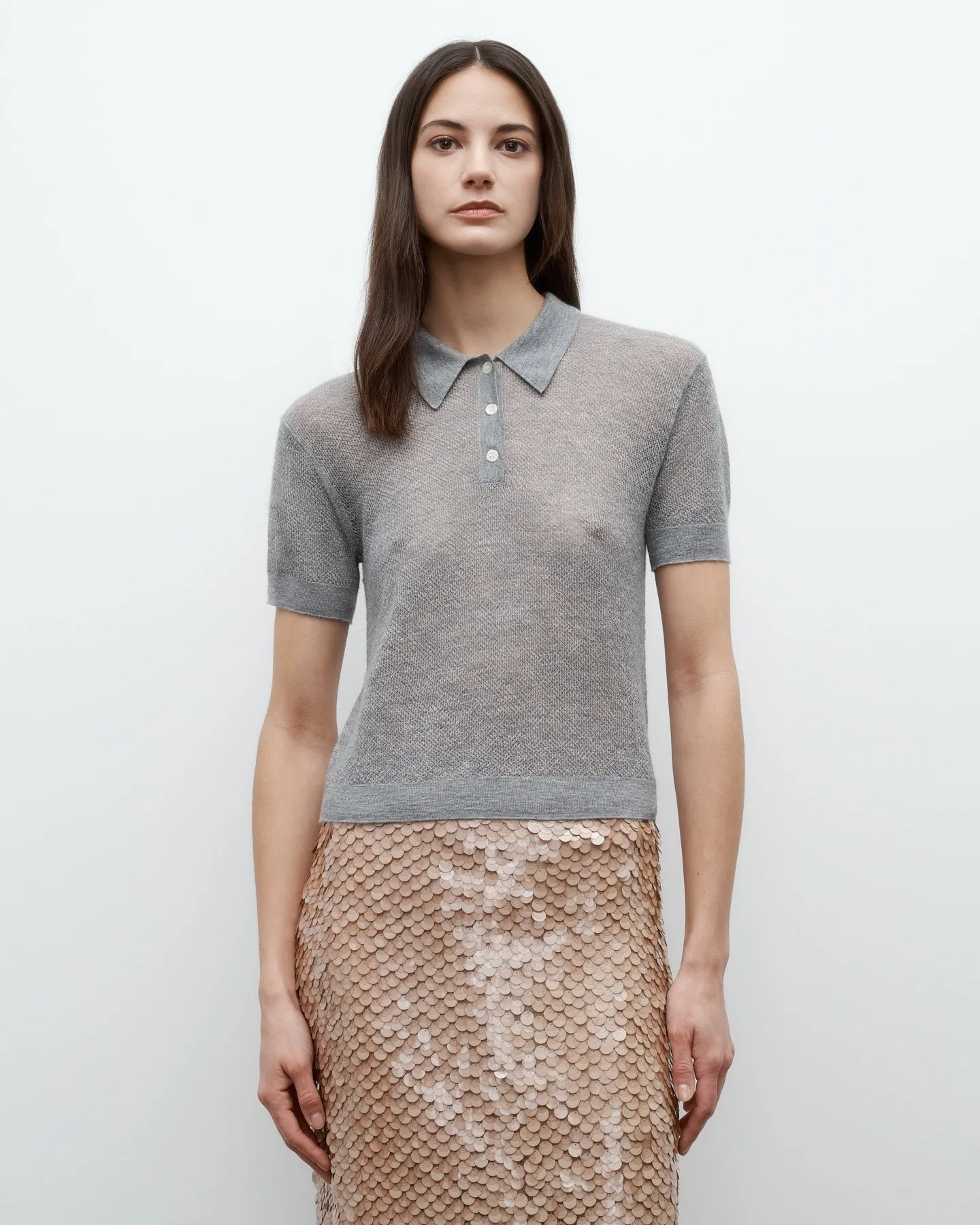 Gauze Polo in Superfine Cashmere sold by TWP CLOTHING product image thumbnail 2