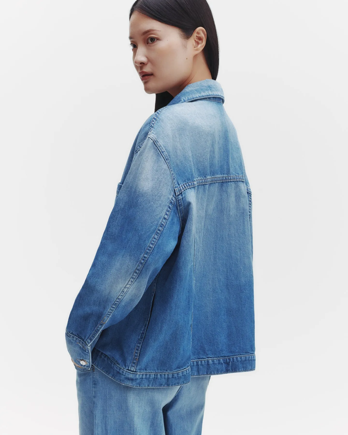 At Ease Popover in Linen Cotton Denim sold by TWP CLOTHING product image thumbnail 2