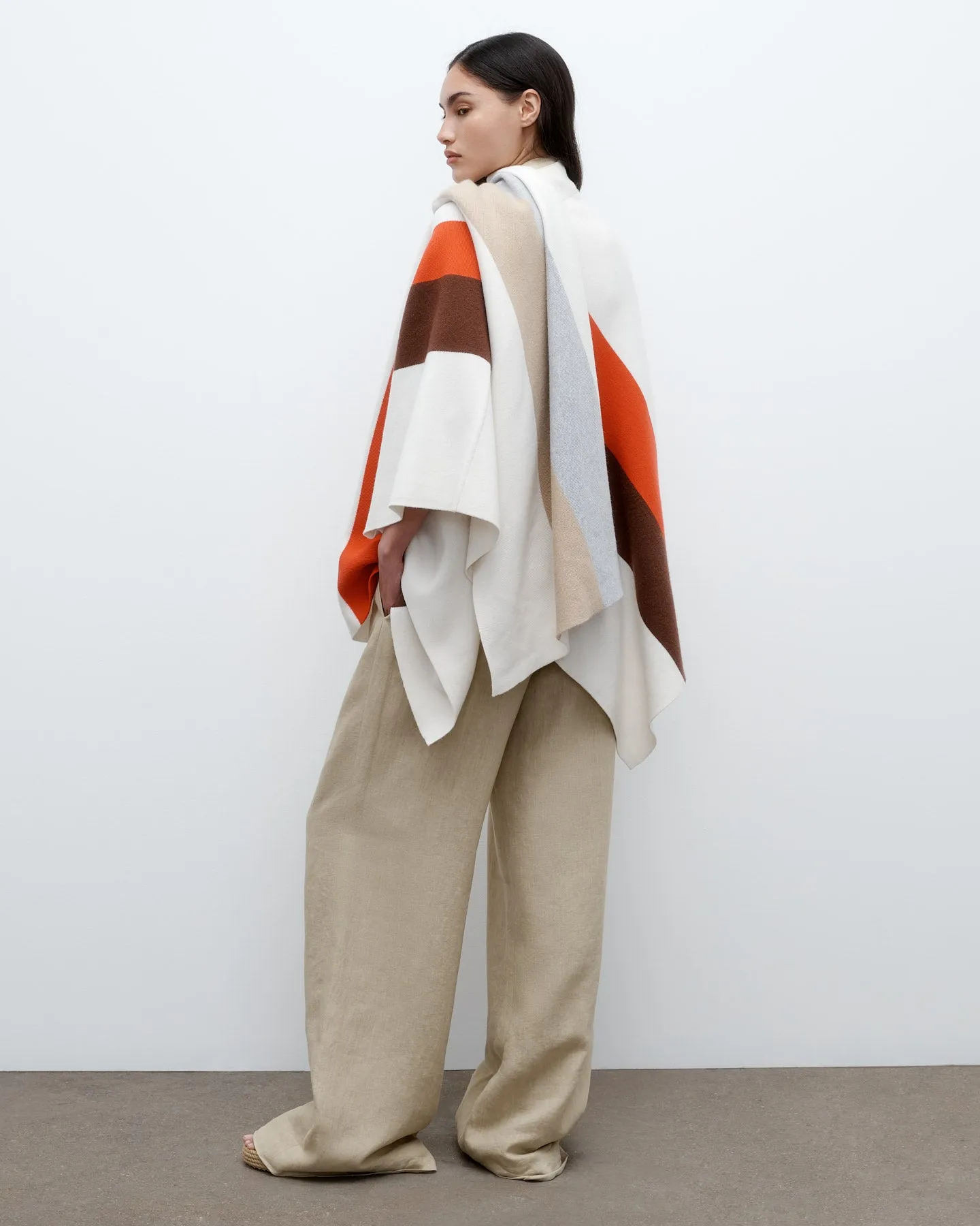 Double Striped Poncho in Cashmere sold by TWP CLOTHING product image thumbnail 4