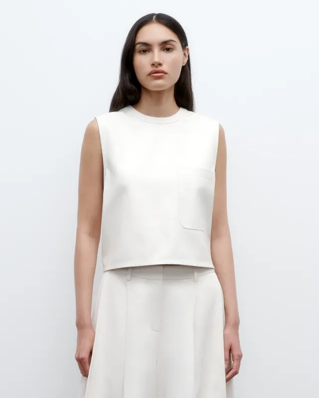 Cropped Muscle Tank in Paper Leather sold by TWP CLOTHING