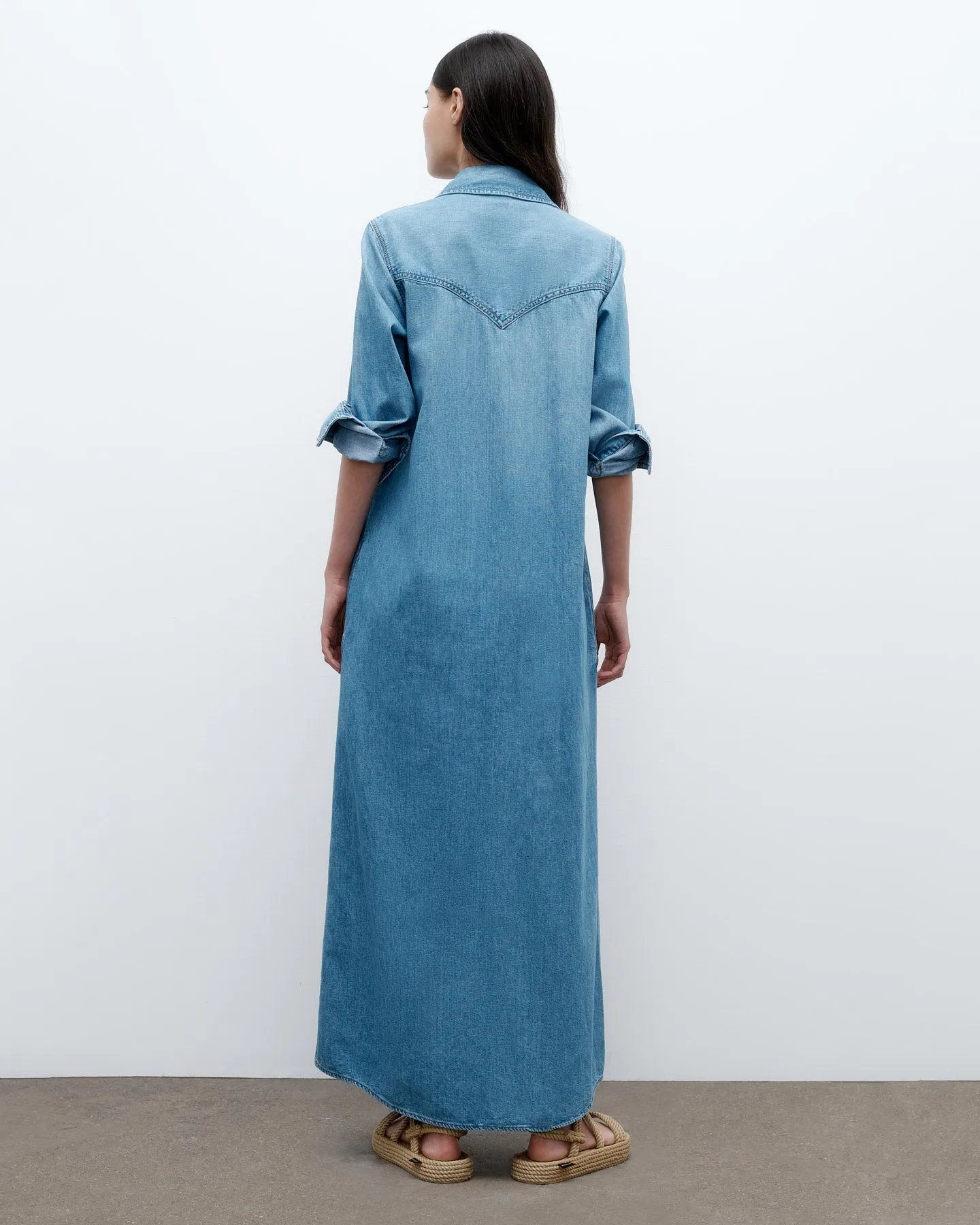 Cowboy Maxi Dress in Denim Shirting sold by TWP CLOTHING product image thumbnail 5