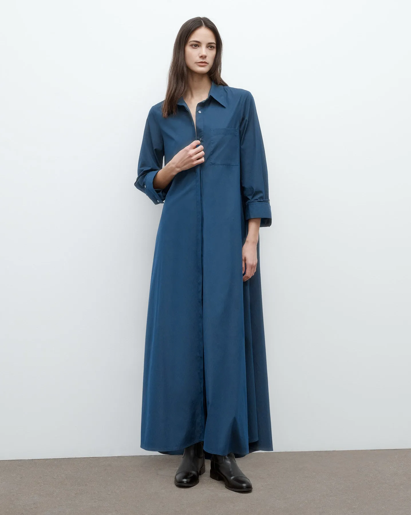 Jenny's Gown in Superfine Cotton Shirting sold by TWP CLOTHING