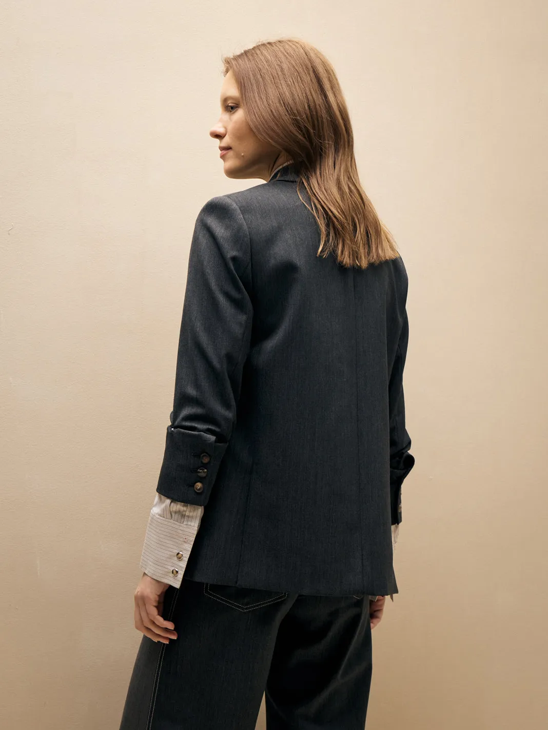 Boyfriend Blazer in Wool Twill sold by TWP CLOTHING product image thumbnail 3