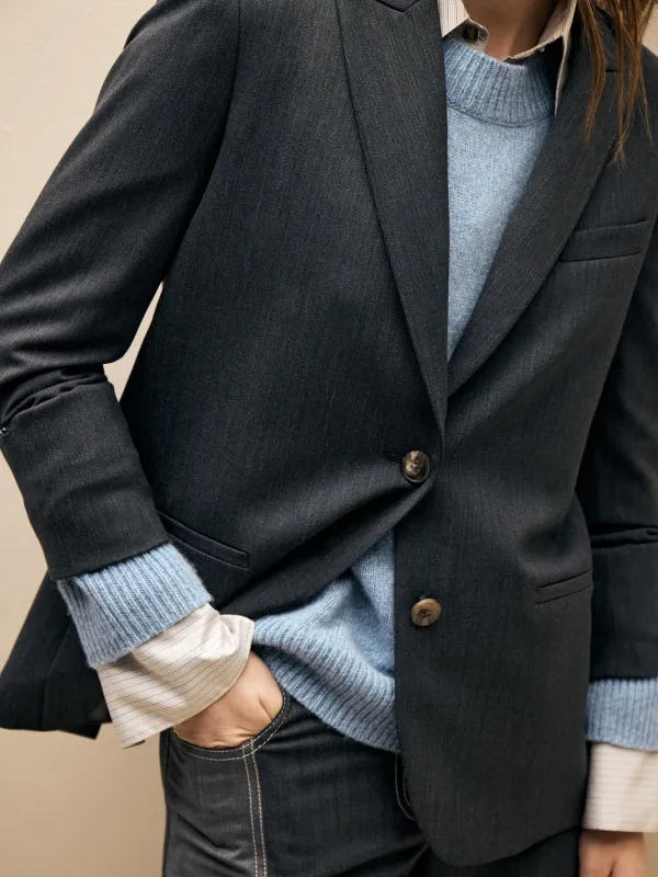 Boyfriend Blazer in Wool Twill sold by TWP CLOTHING