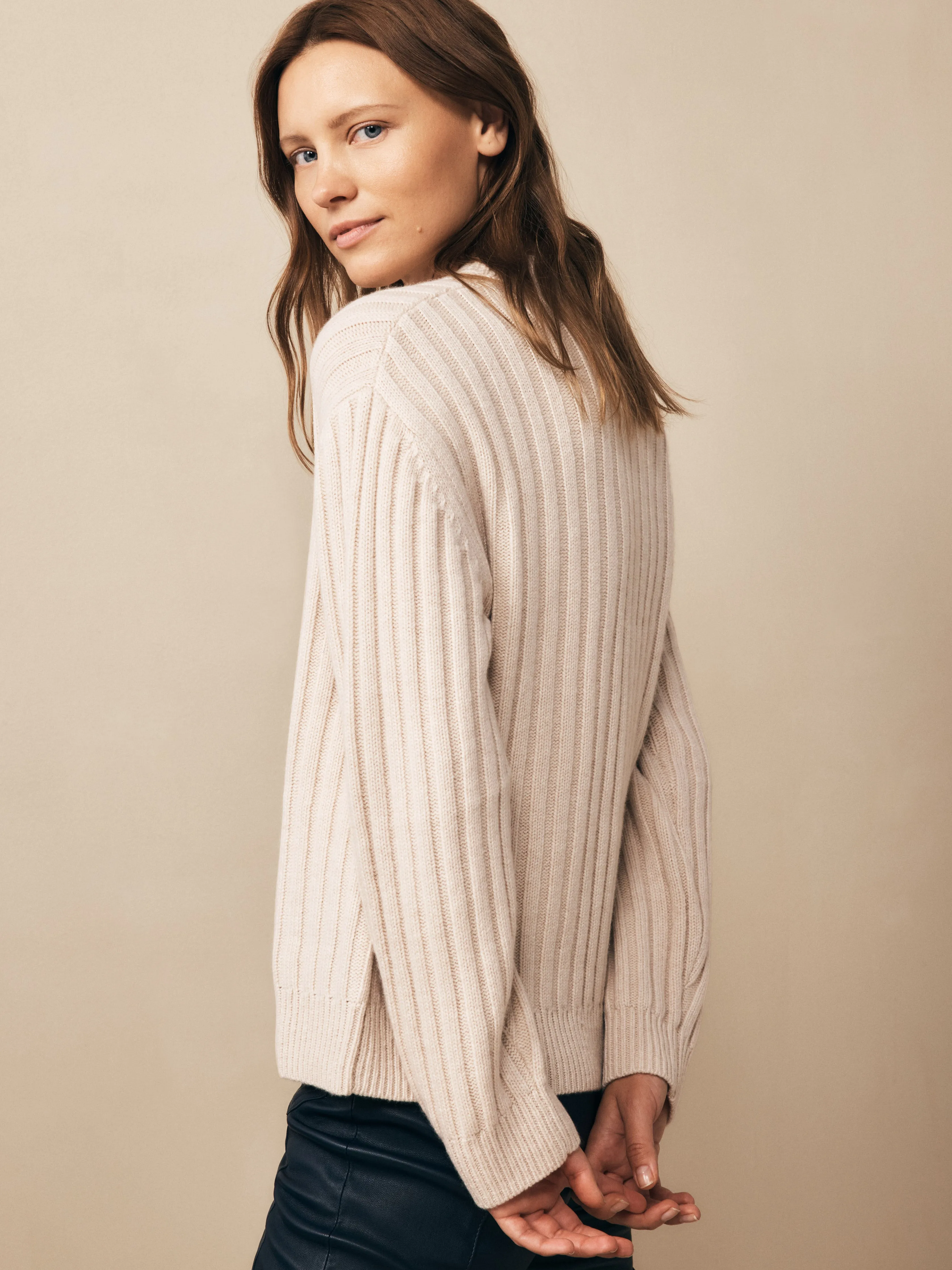 Ribbed Boy Crewneck in Cashmere sold by TWP CLOTHING product image thumbnail 4