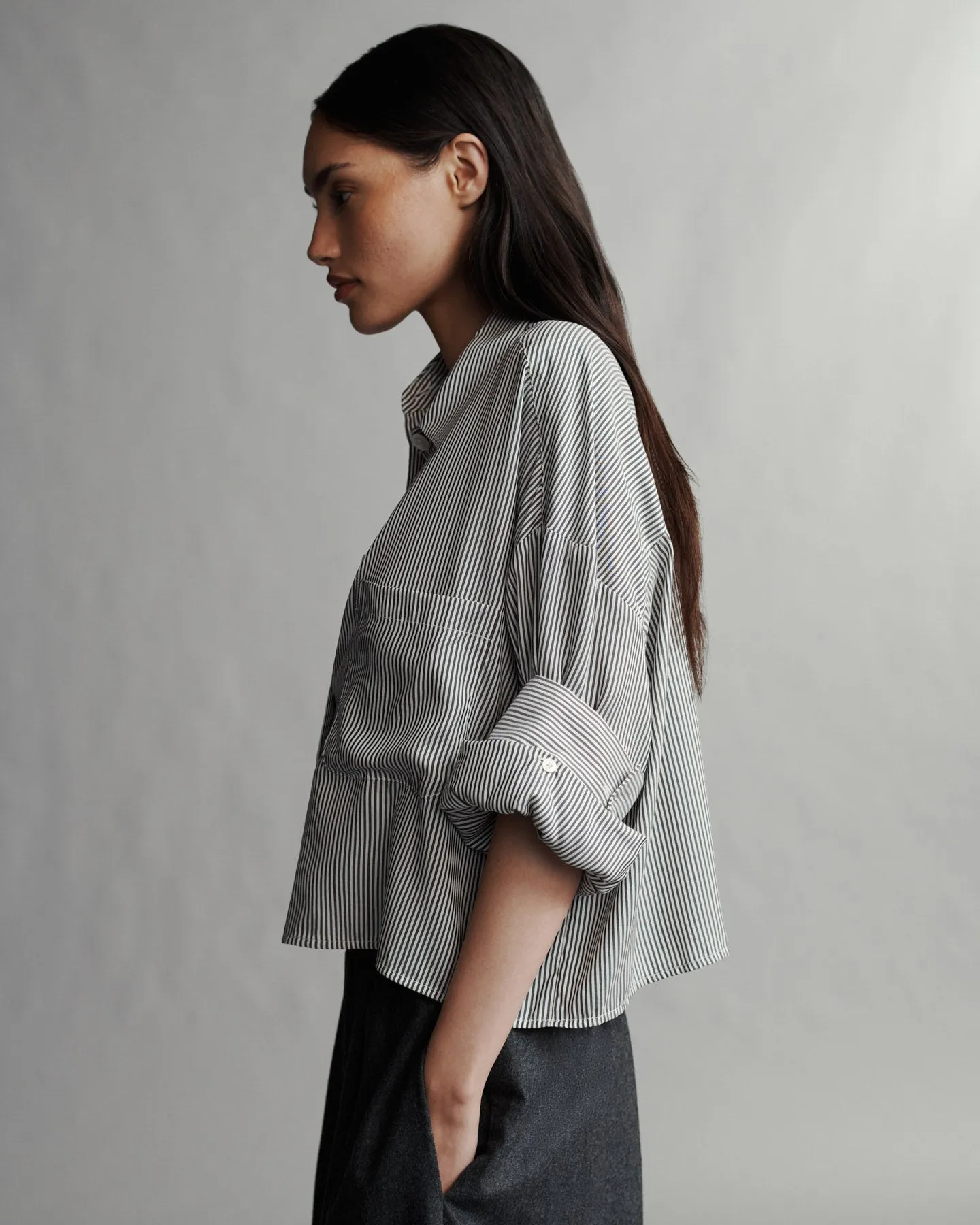 Next Ex Shirt in Silk Stripe Voile sold by TWP CLOTHING product image thumbnail 3