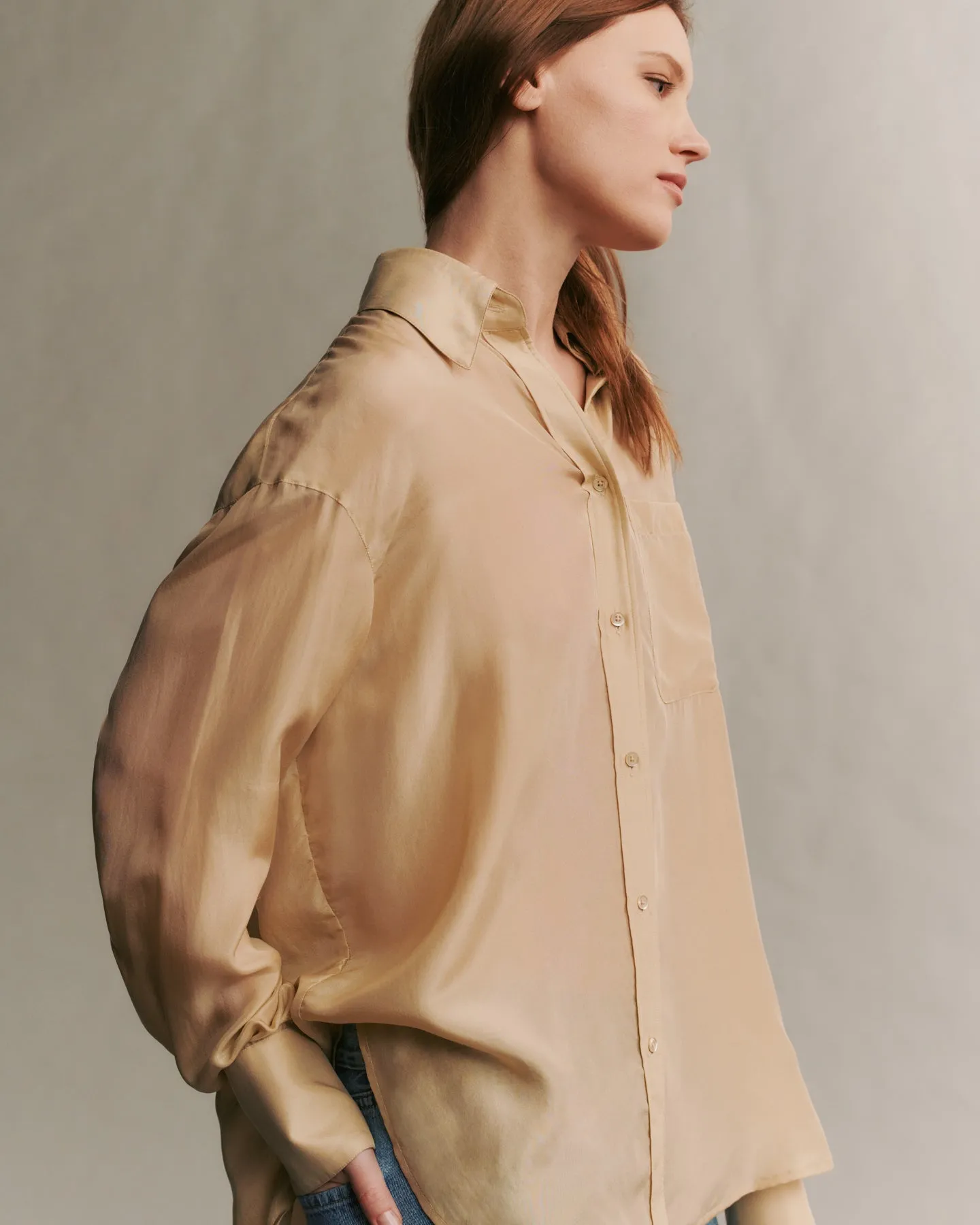 Big Joe Shirt in washed silk habotai sold by TWP CLOTHING product image thumbnail 5