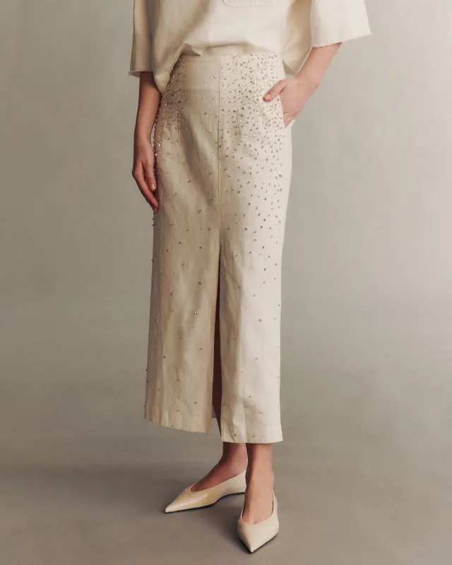 Ladylike with Crystal Trickle in Japanese Denim sold by TWP CLOTHING