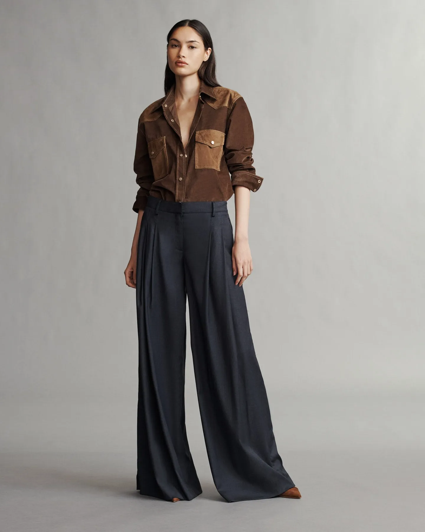 Didi Pant in Chintzed Pinstripe Suiting sold by TWP CLOTHING product image thumbnail 2