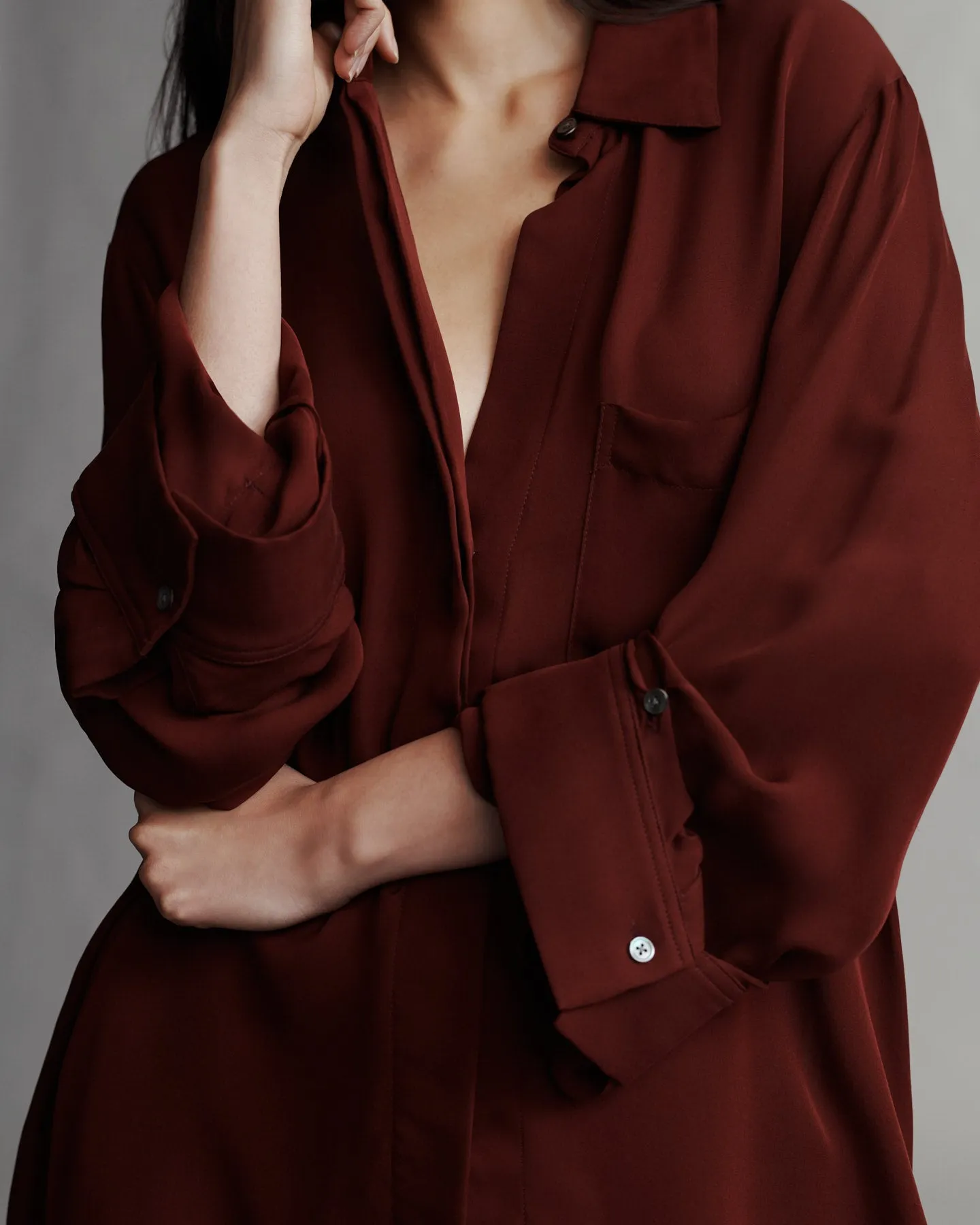 New Morning After Shirt in Washed Silk Georgette sold by TWP CLOTHING