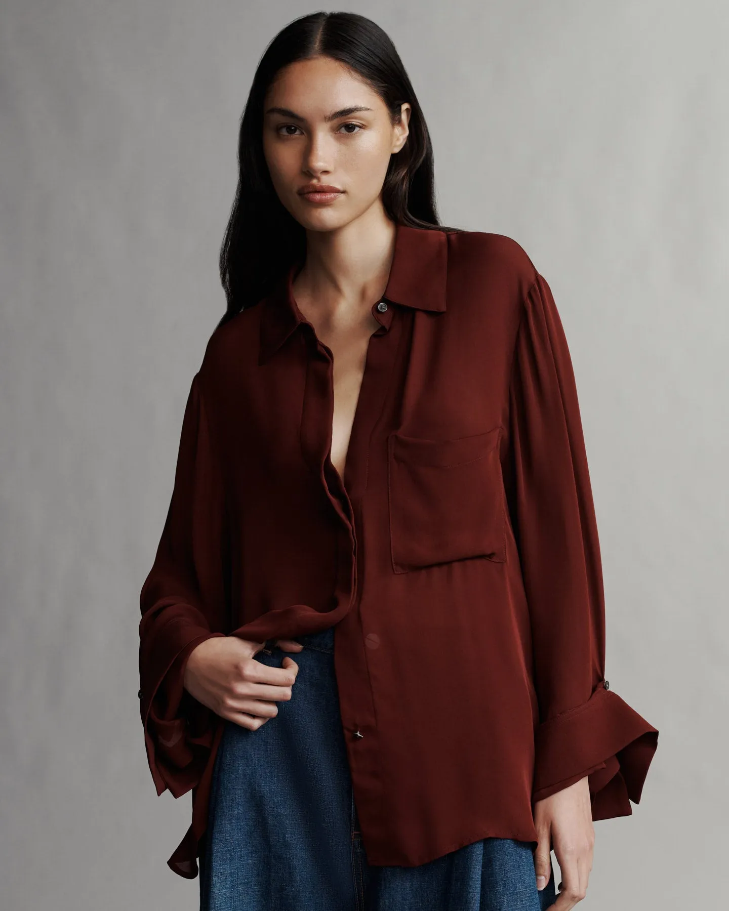 New Morning After Shirt in Washed Silk Georgette sold by TWP CLOTHING product image thumbnail 2