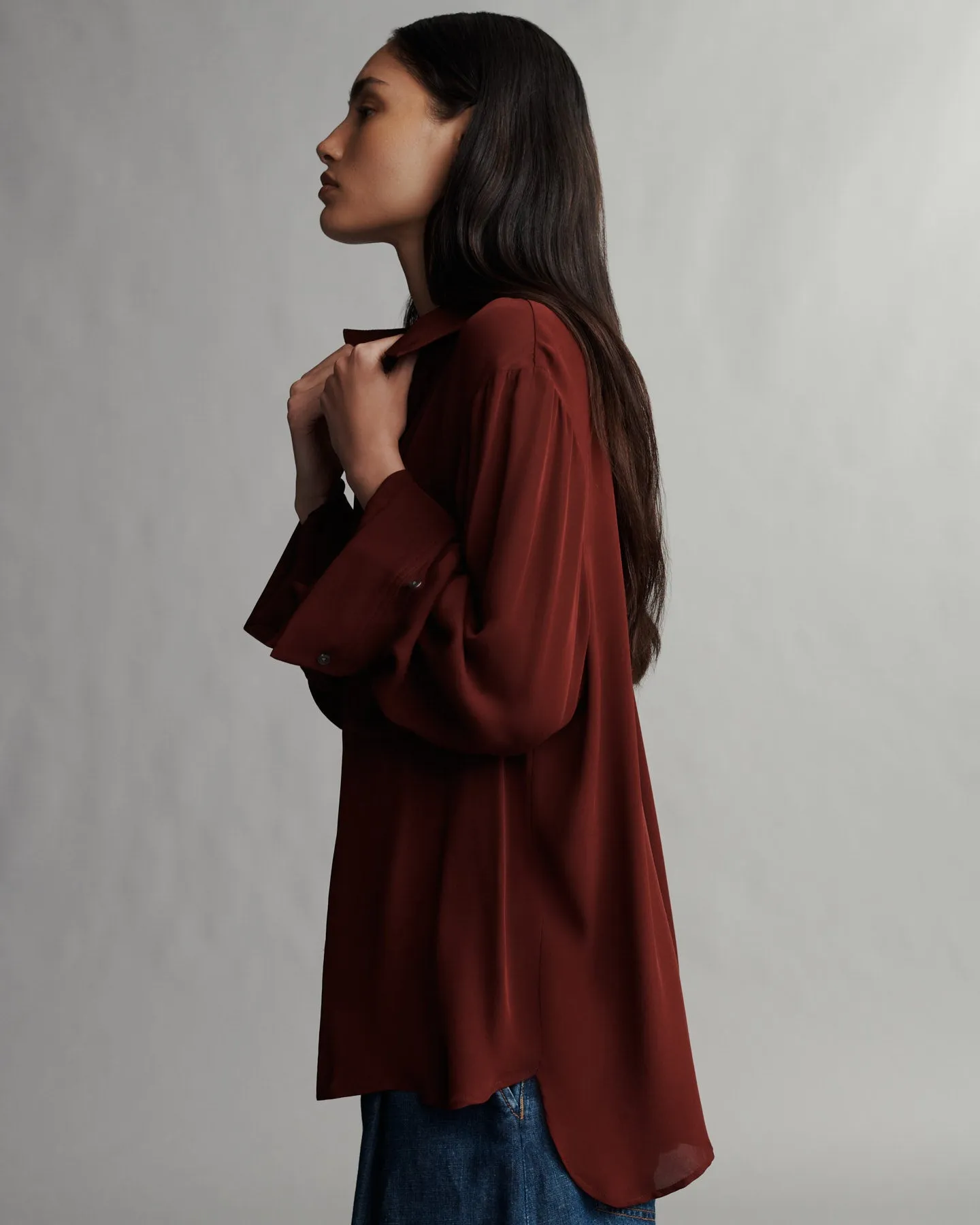 New Morning After Shirt in Washed Silk Georgette sold by TWP CLOTHING product image thumbnail 3