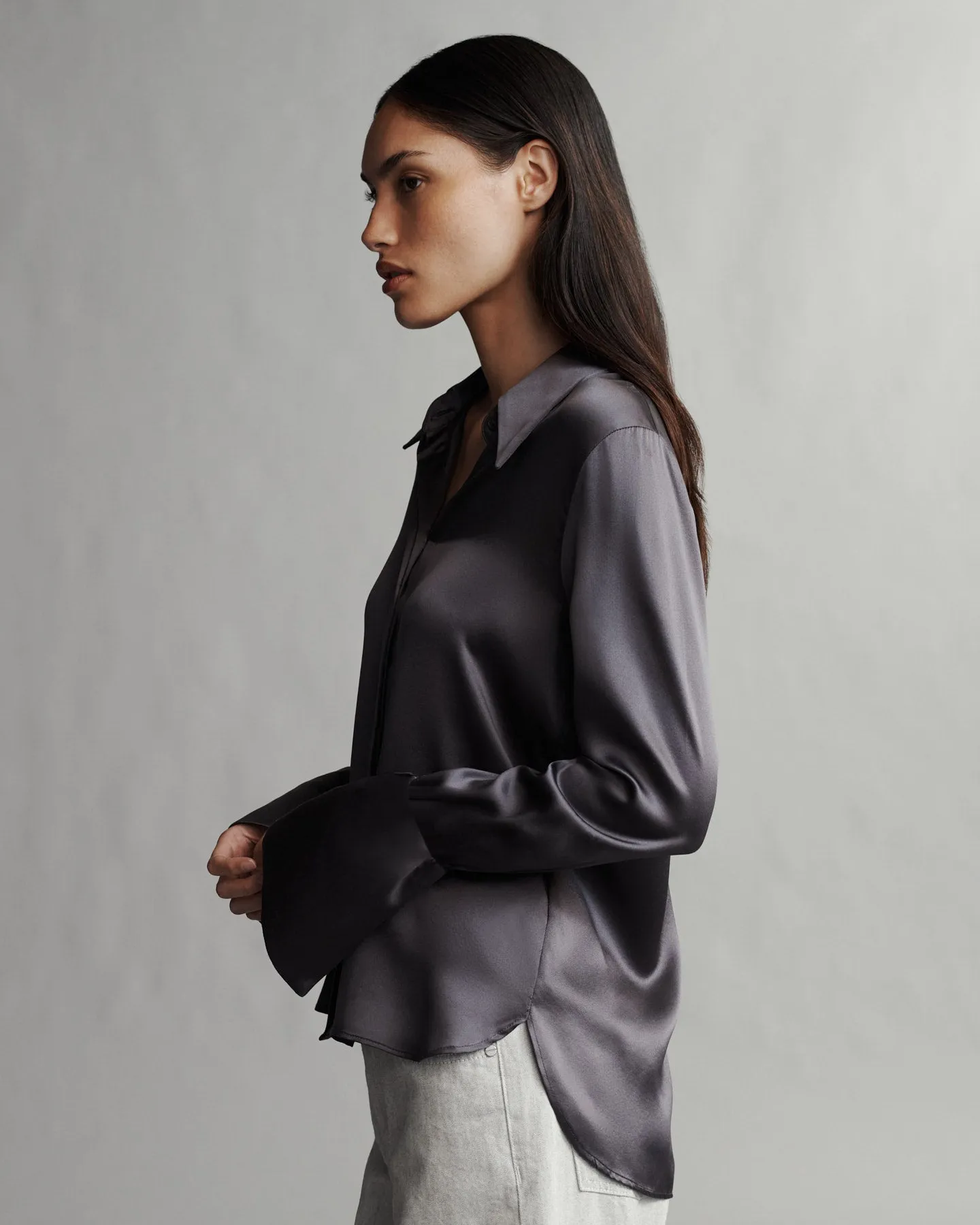 Object Of Affection Top With Sleeve Detail in Silk Charmeuse sold by TWP CLOTHING product image thumbnail 4