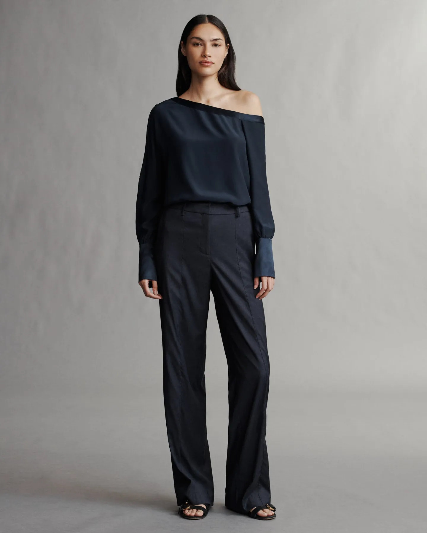 Elizabeth St. Pant in Chintzed Pinstripe Suiting sold by TWP CLOTHING product image thumbnail 5