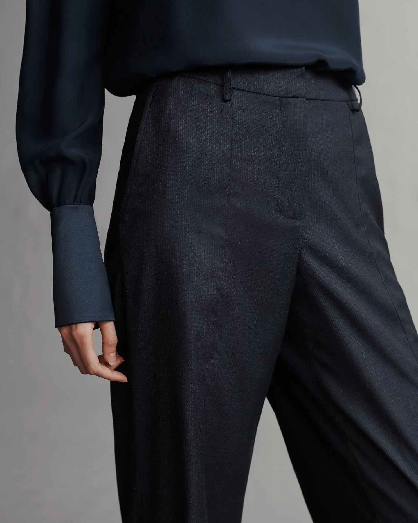 Elizabeth St. Pant in Chintzed Pinstripe Suiting sold by TWP CLOTHING product image thumbnail 3