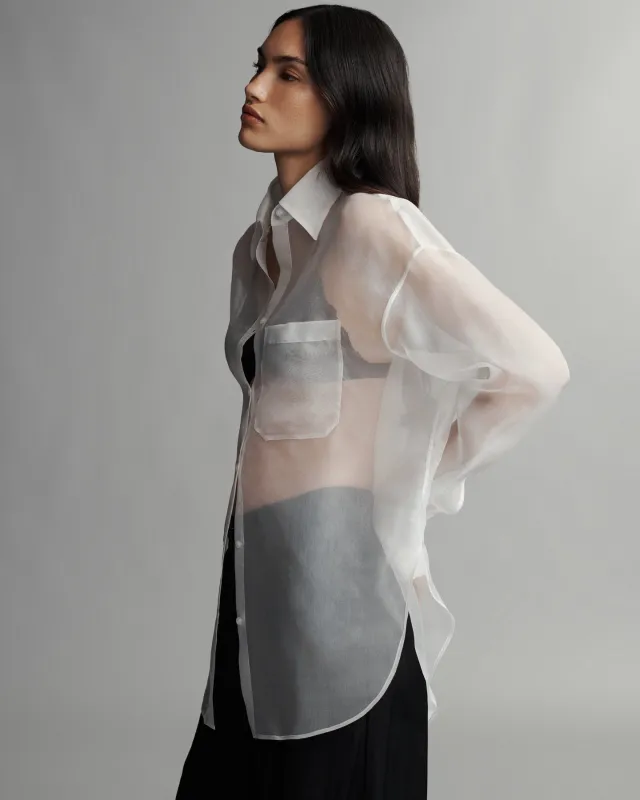 Big Joe Shirt in Washed Silk Organza sold by TWP CLOTHING