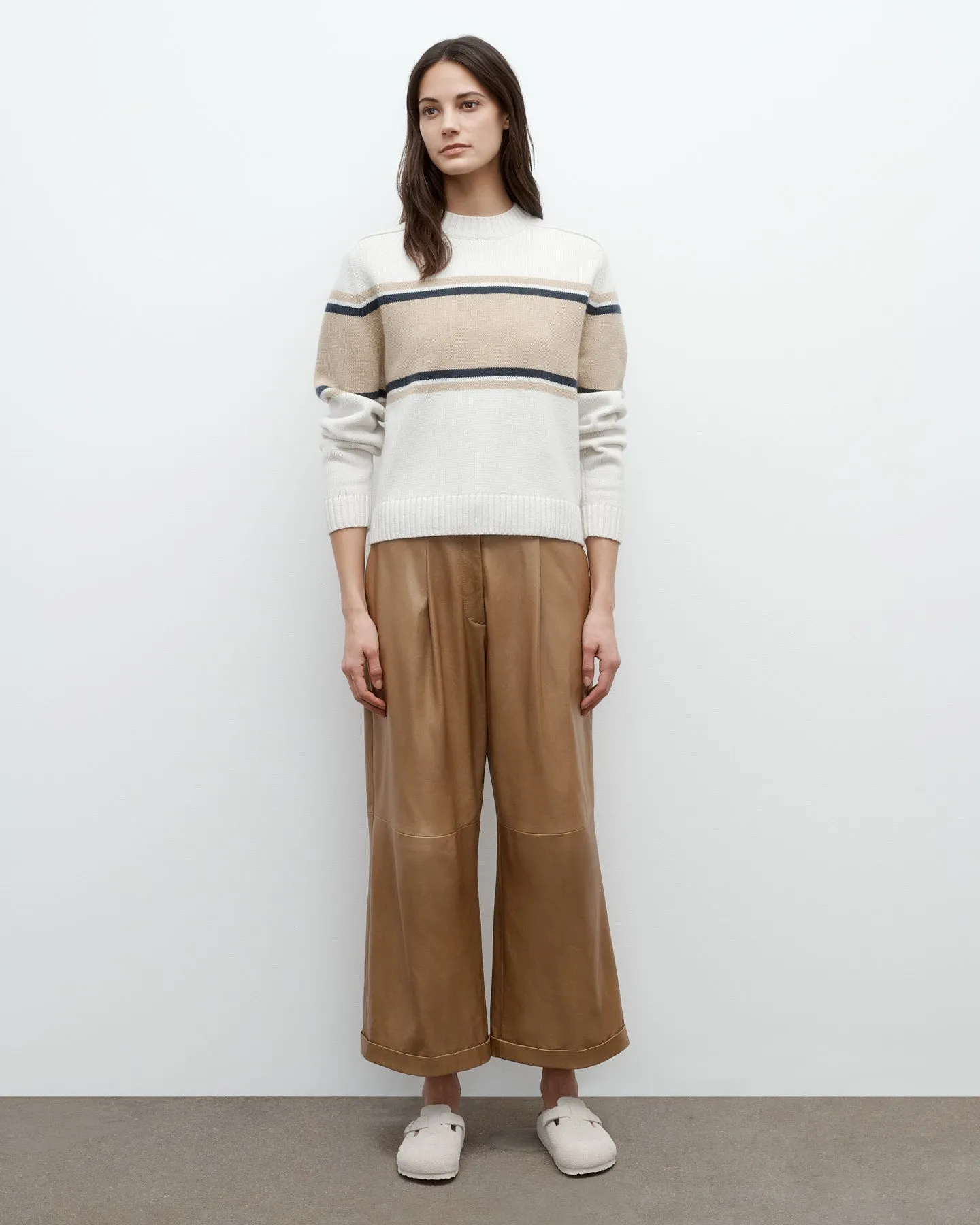 Saddle Crewneck with Stripes in Italian Cashmere sold by TWP CLOTHING product image thumbnail 5