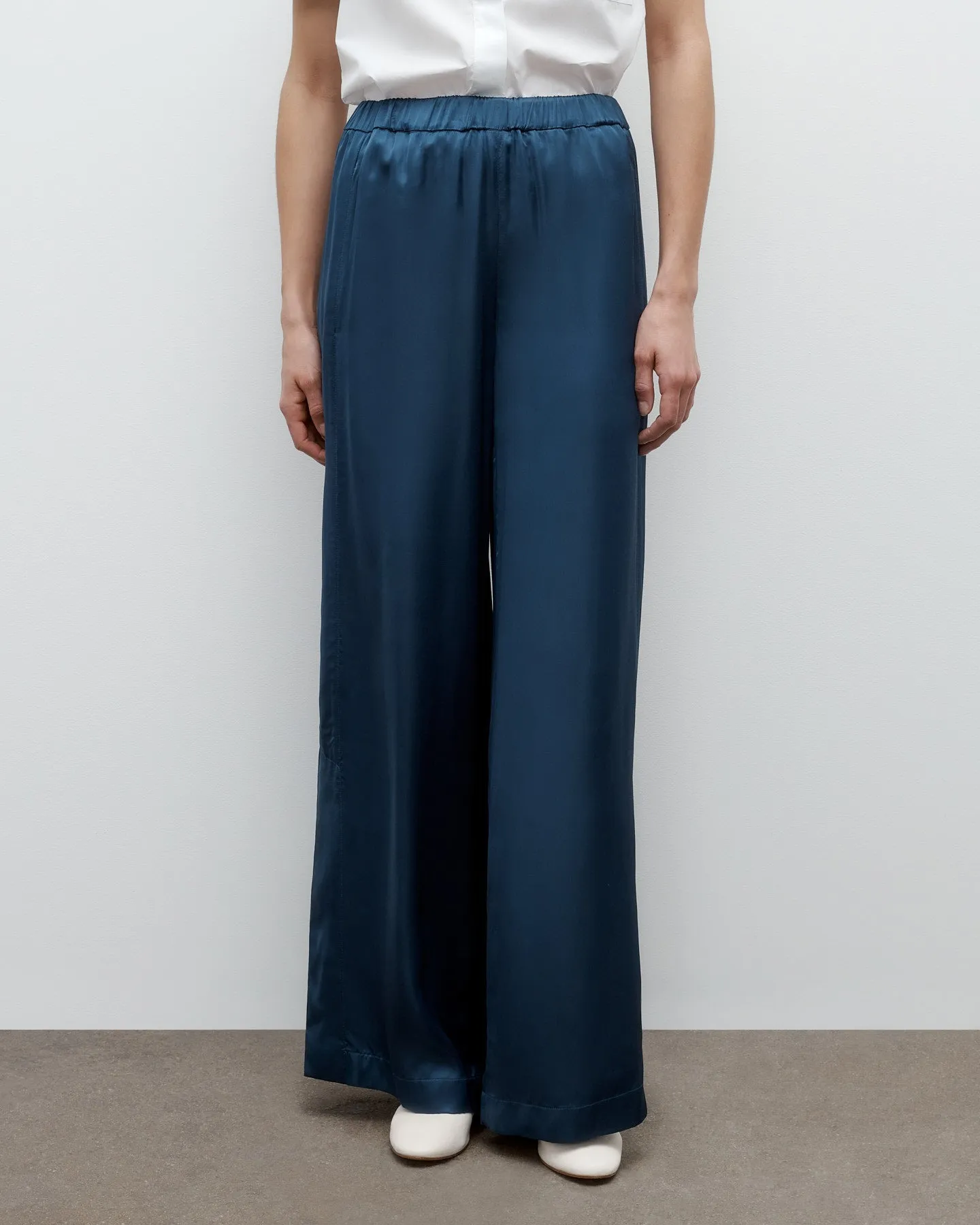 Eve PJ Pant in Shiny Satin sold by TWP CLOTHING