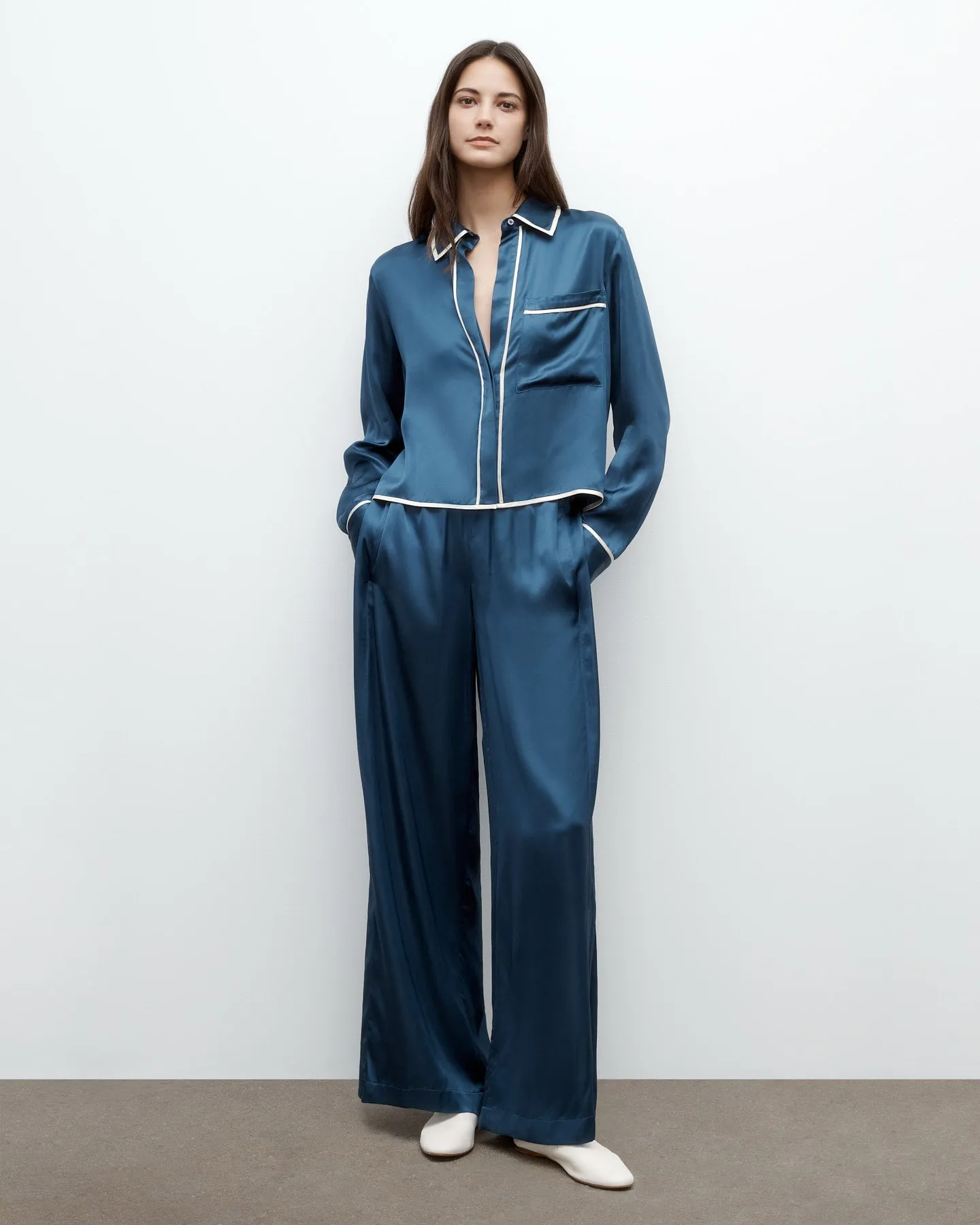 Eve PJ Pant in Shiny Satin sold by TWP CLOTHING product image thumbnail 5