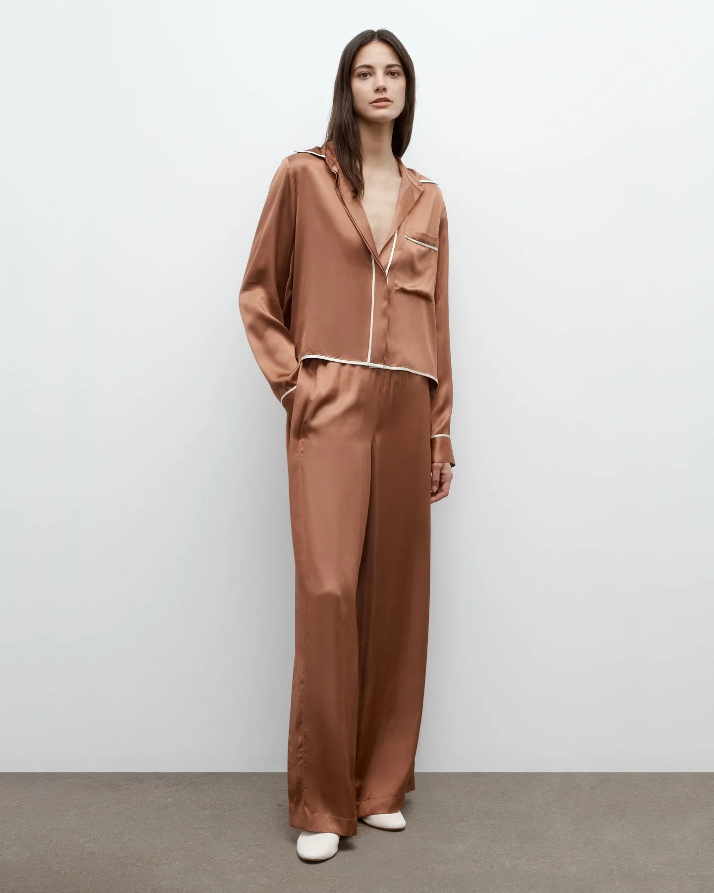 Eve PJ Pant in Shiny Satin sold by TWP CLOTHING product image thumbnail 4