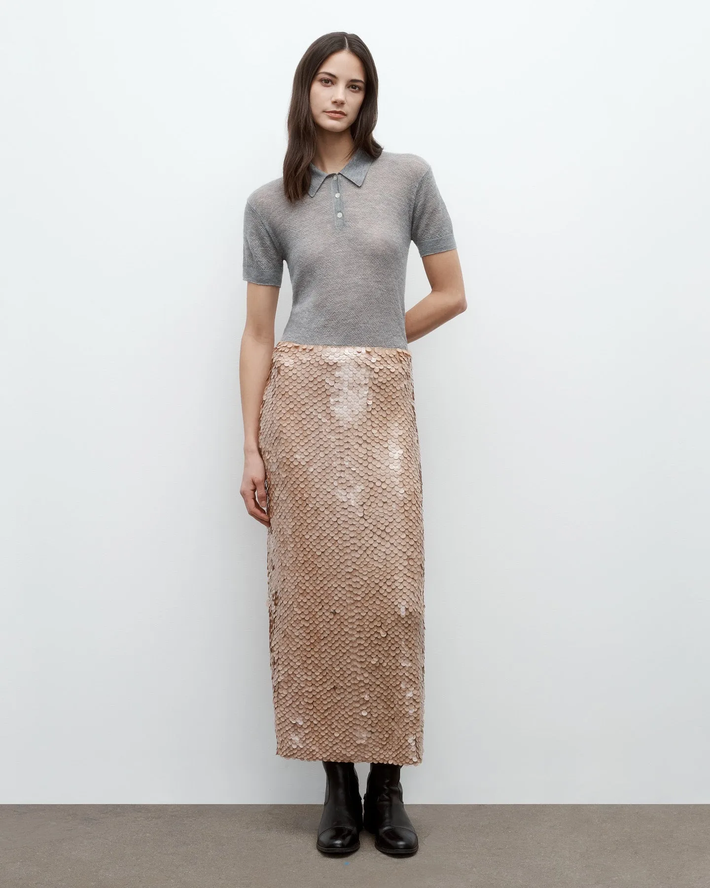 Gwyneth Skirt in Paillettes on Mesh sold by TWP CLOTHING product image thumbnail 2