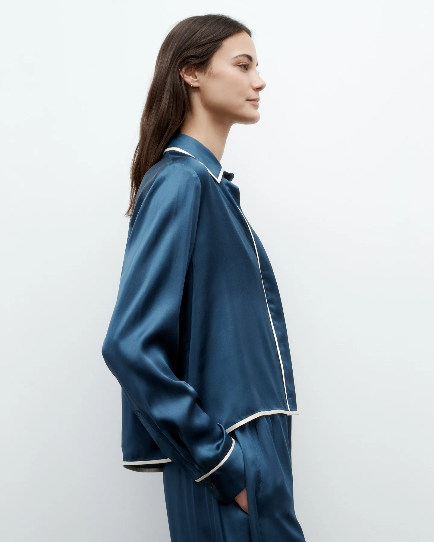 Sleepover Top in Shiny Satin sold by TWP CLOTHING product image thumbnail 4