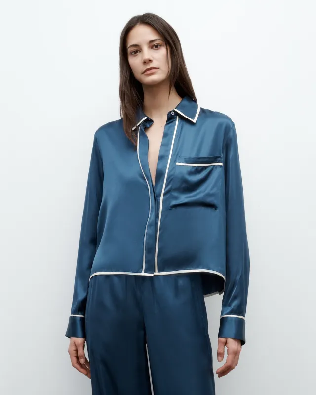 Sleepover Top in Shiny Satin sold by TWP CLOTHING