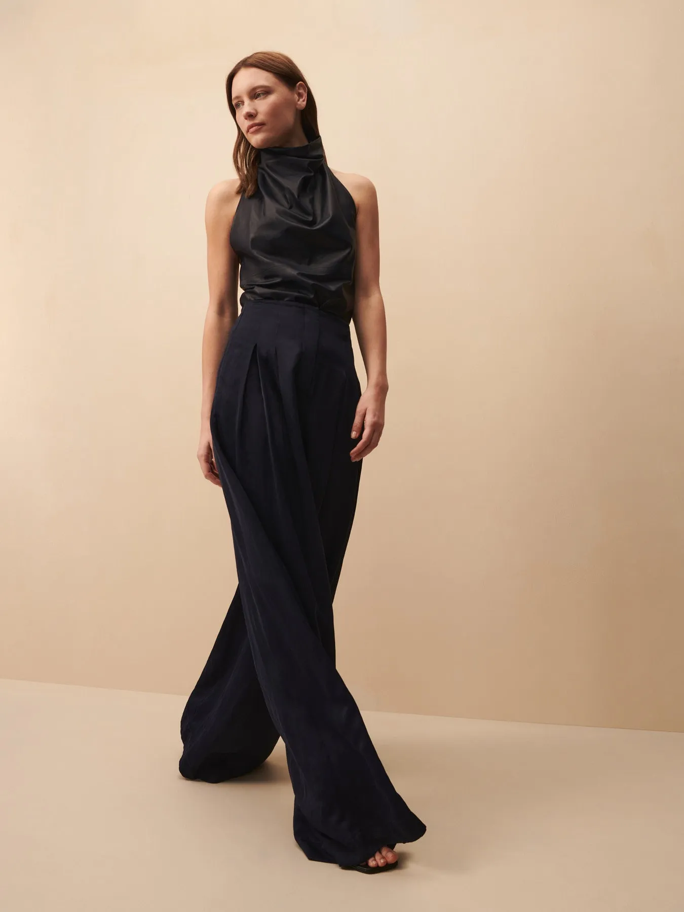 Drew Pant in Chintzed Wool sold by TWP CLOTHING