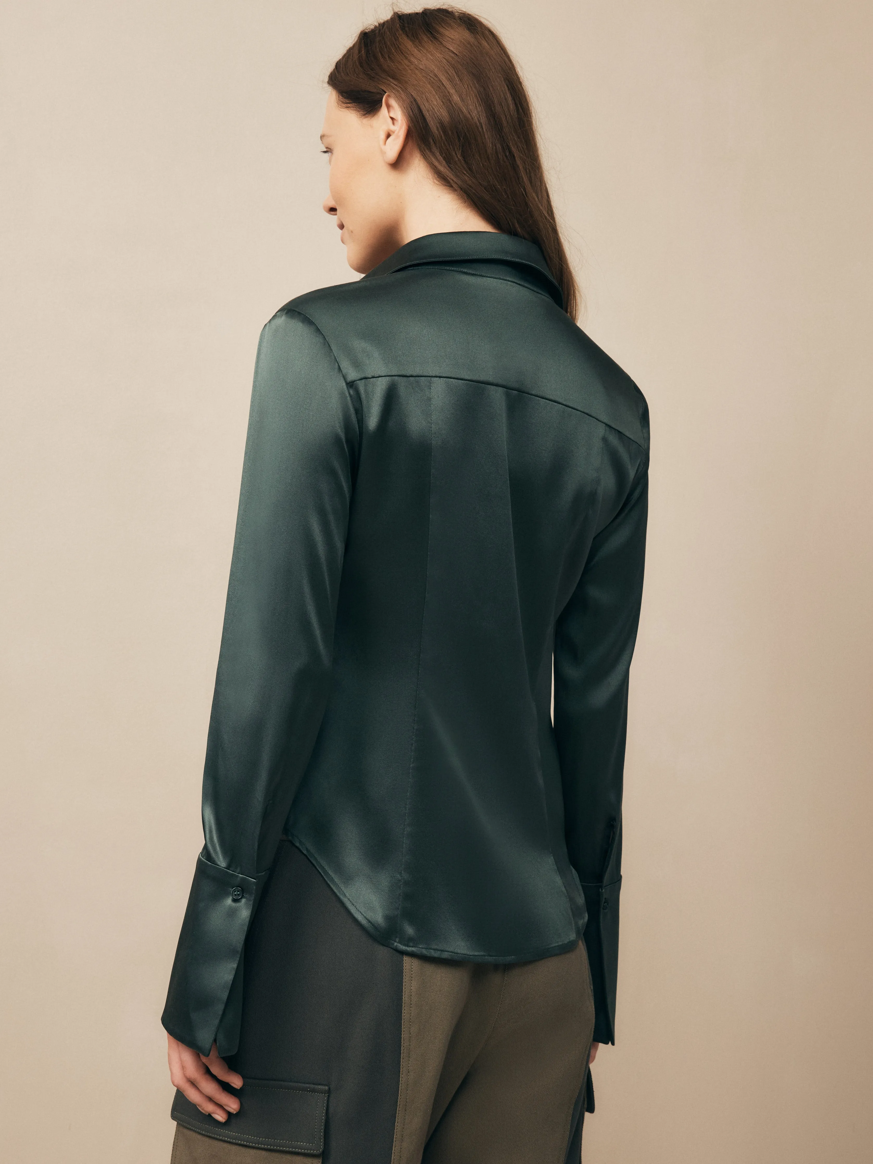 Bessette Top in Stretch Silk Charmeuse sold by TWP CLOTHING product image thumbnail 4