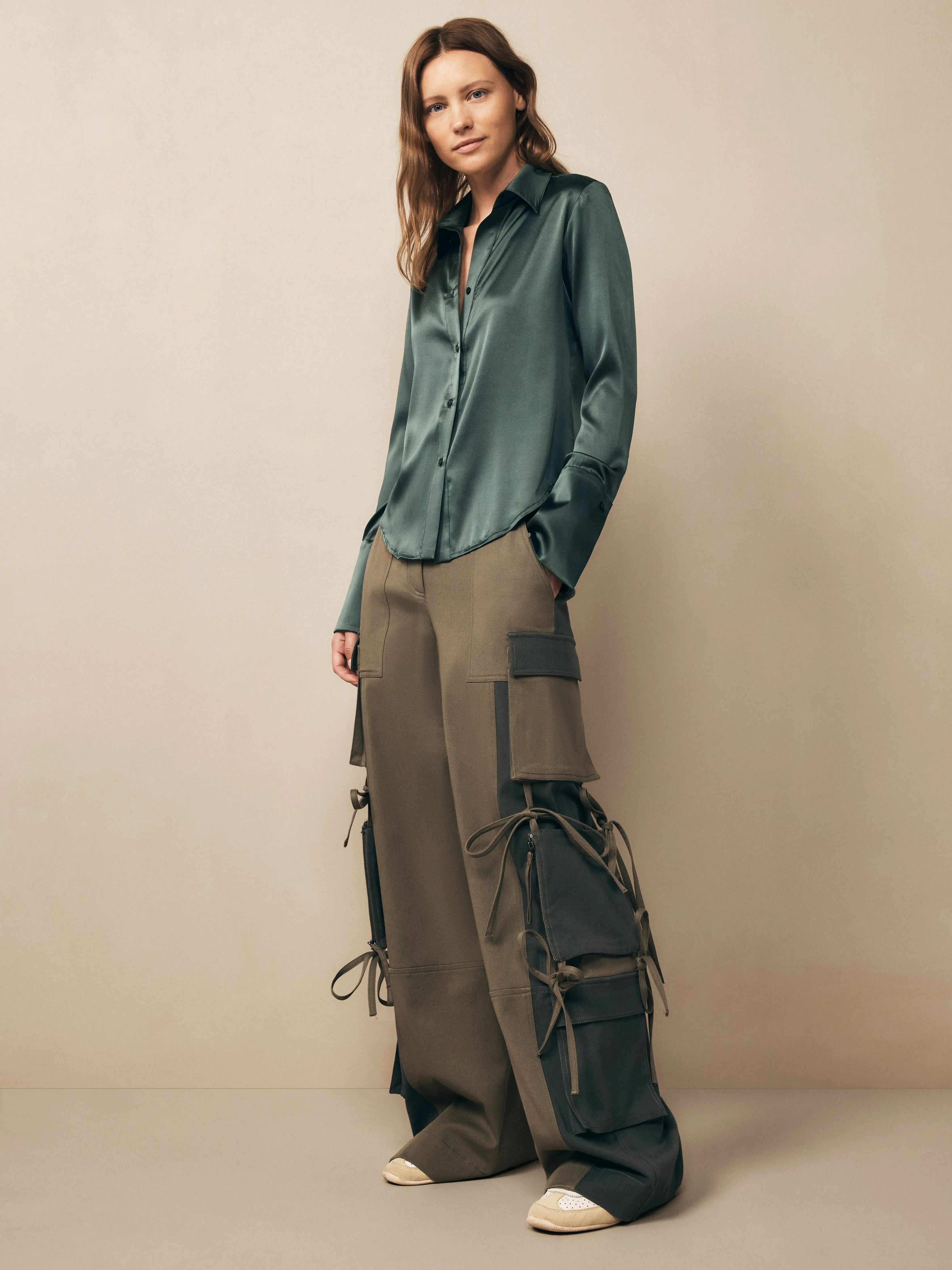 Bessette Top in Stretch Silk Charmeuse sold by TWP CLOTHING product image thumbnail 5