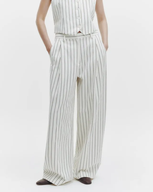 Greenwich Avenue Pant in Linen Stripe sold by TWP CLOTHING