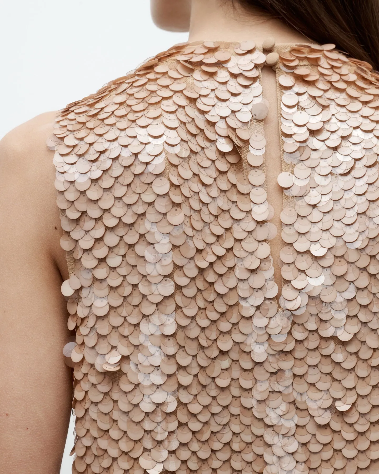 Shell Top with Pailettes on Mesh sold by TWP CLOTHING product image thumbnail 4