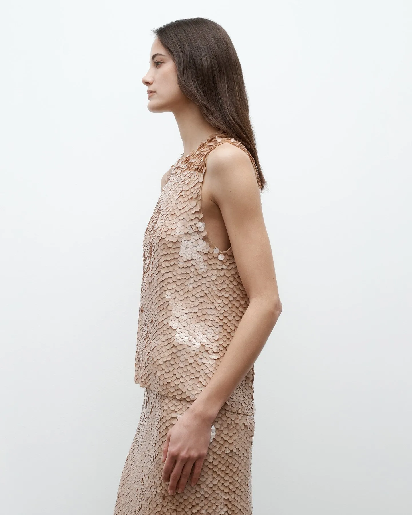 Shell Top with Pailettes on Mesh sold by TWP CLOTHING product image thumbnail 3