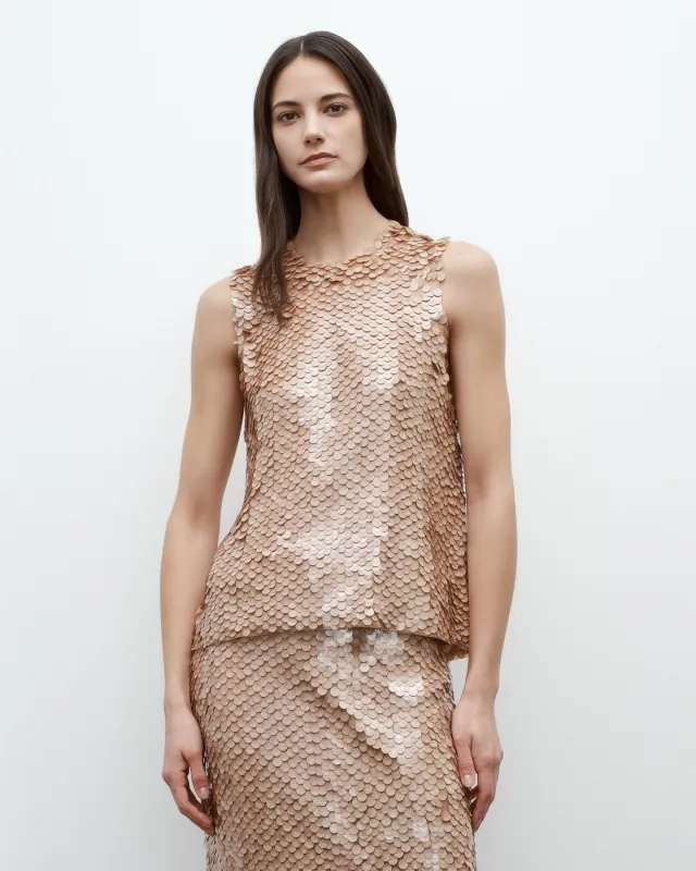 Shell Top with Pailettes on Mesh sold by TWP CLOTHING