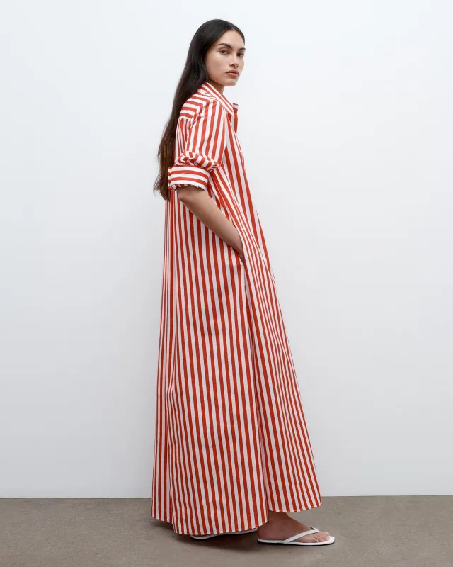 Jenny's Gown in Boardwalk Cotton Stripe sold by TWP CLOTHING