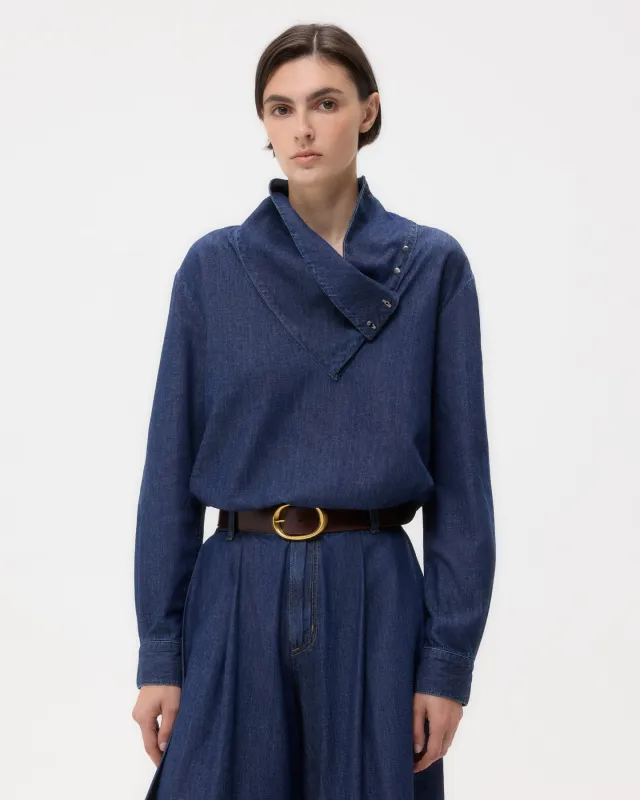 My Maria Top in Shirting Denim sold by TWP CLOTHING