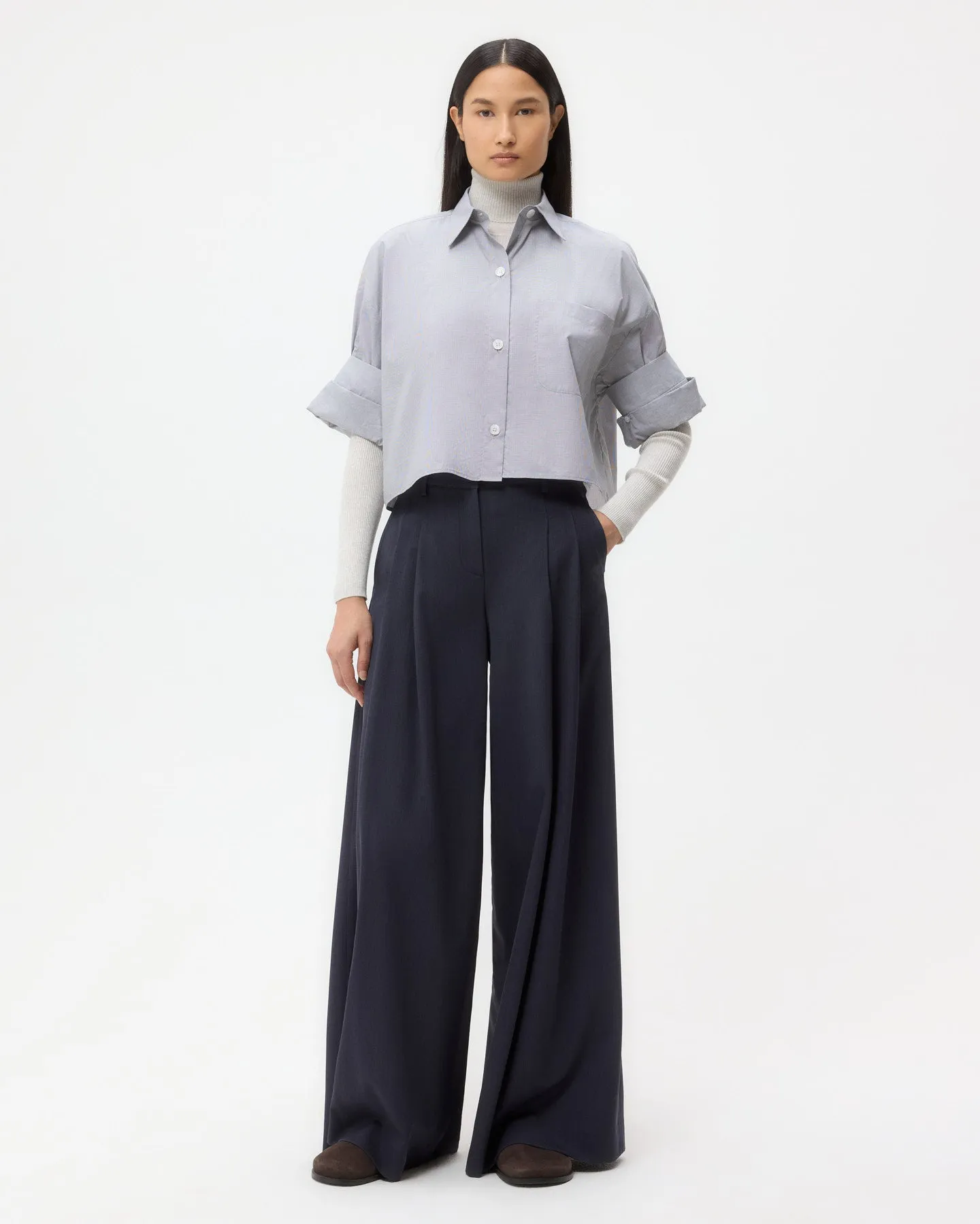 Next Ex Shirt in Micro Windowpane Check Cotton sold by TWP CLOTHING product image thumbnail 3